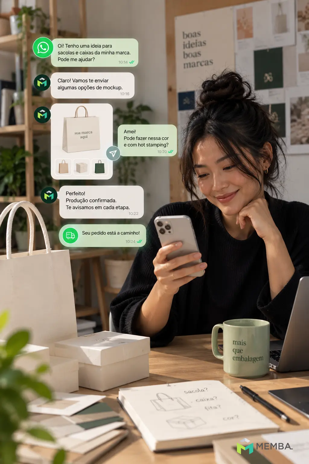 Etapas do orçamento de produto personalizado